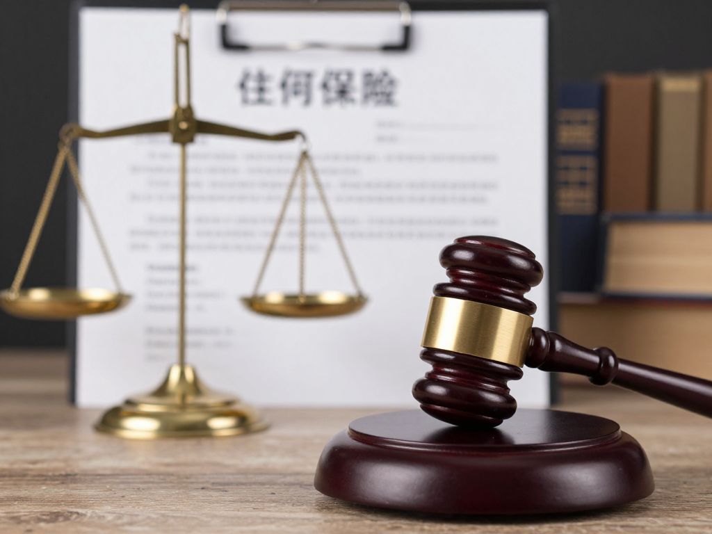 Gavel and scales of justice with legal documents about insurance fraud