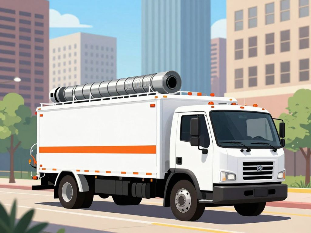 Air duct cleaning service vehicle in Houston