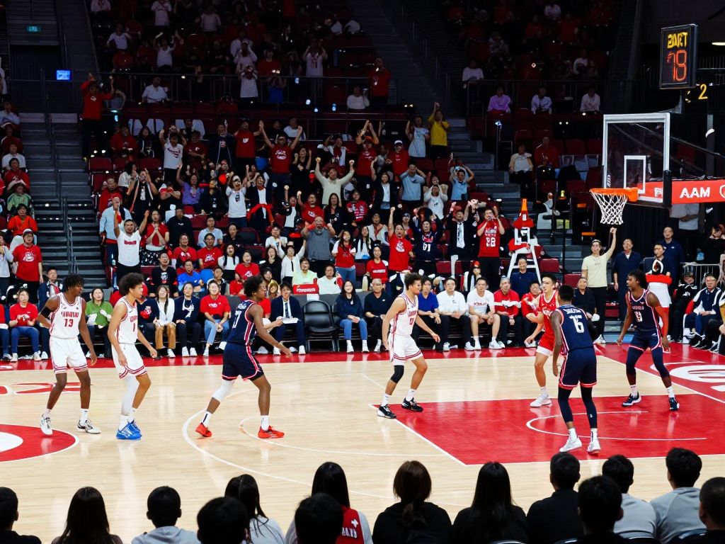 Houston Cougars basketball team faces off against Arkansas Razorbacks at the Prudential Center