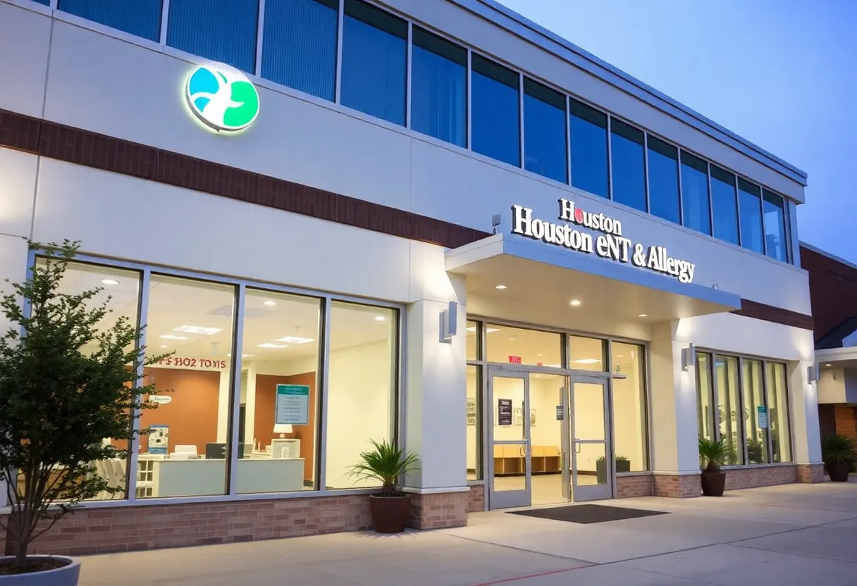 Exterior view of the Houston ENT & Allergy healthcare facility