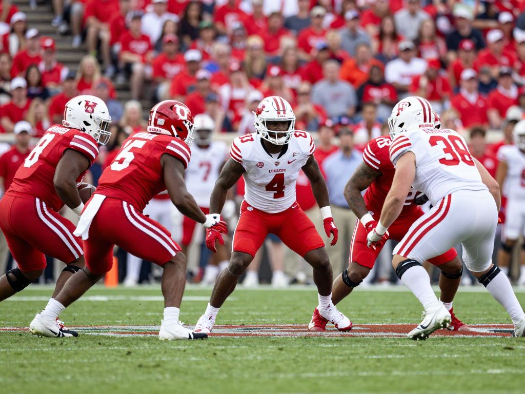 University of Houston football players on the field during a game