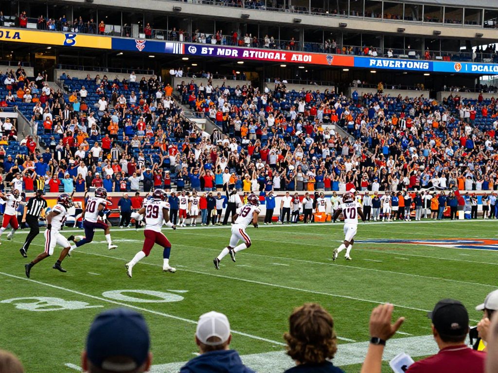 Fans at University of Houston football game cheering