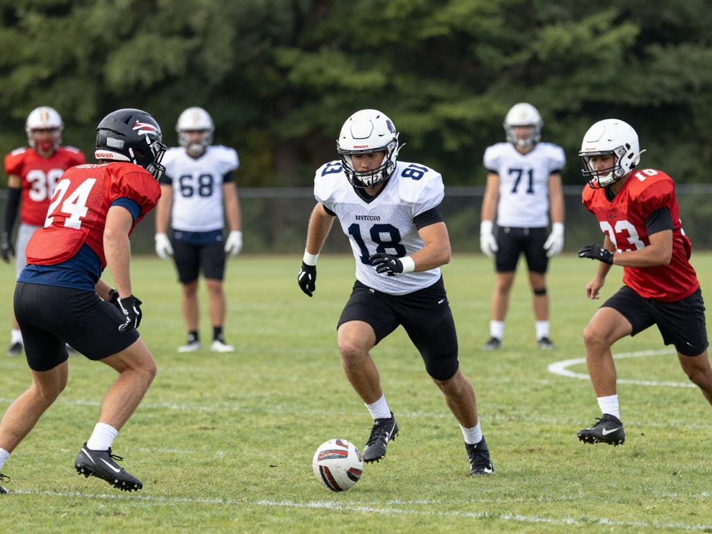 University of Houston football practice session with players and coaches focused on skill development.