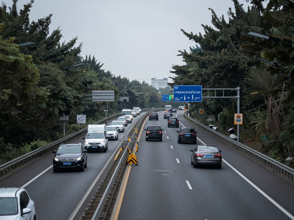 Highway traffic on Highway 225 in Houston