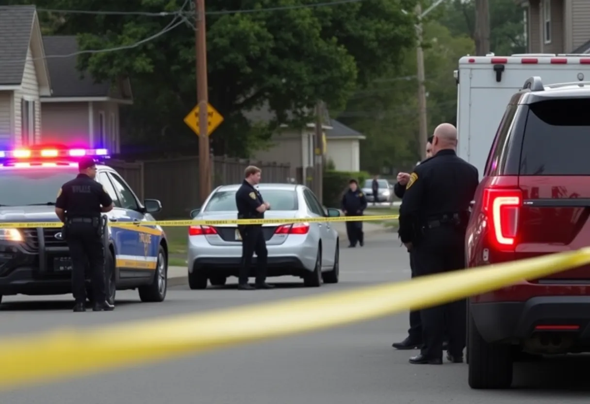 Police investigating a crime scene in Houston neighborhood