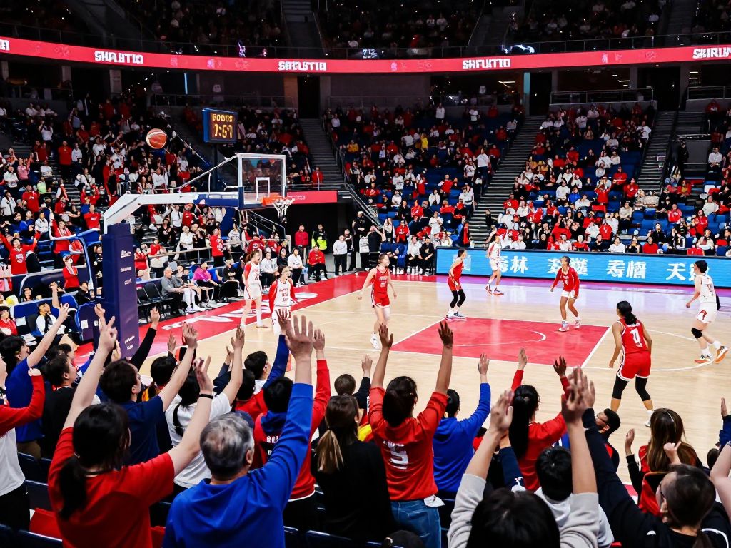 Fans cheering at a women's basketball game in Houston