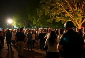 Police at Cloverland Park after a shooting incident
