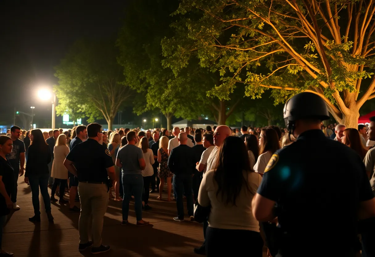 Police at Cloverland Park after a shooting incident