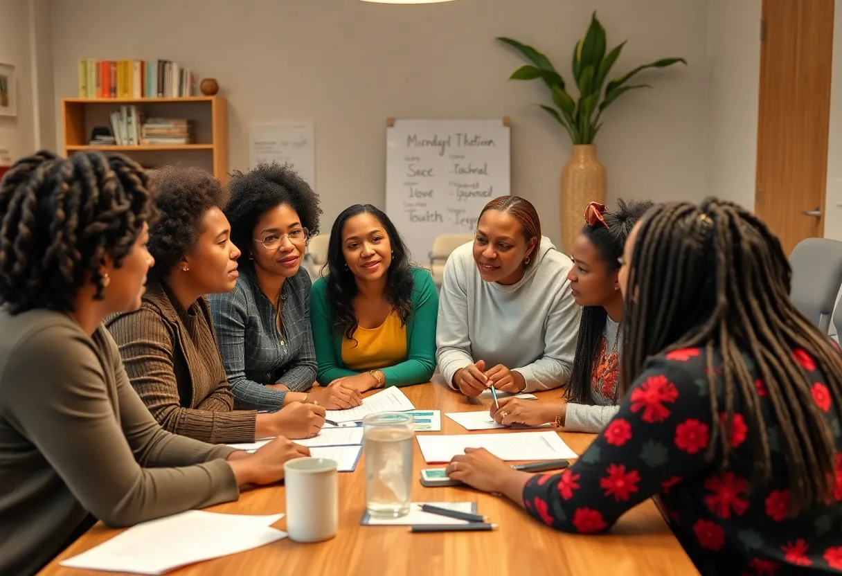Community members collaborating on social justice initiatives funded by the Houston Texans.