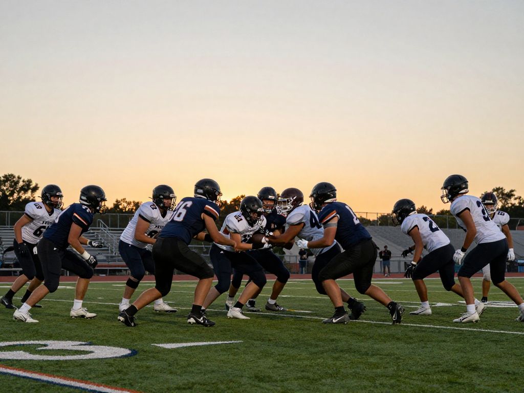 High school football scene showcasing competition during UIL State Championships