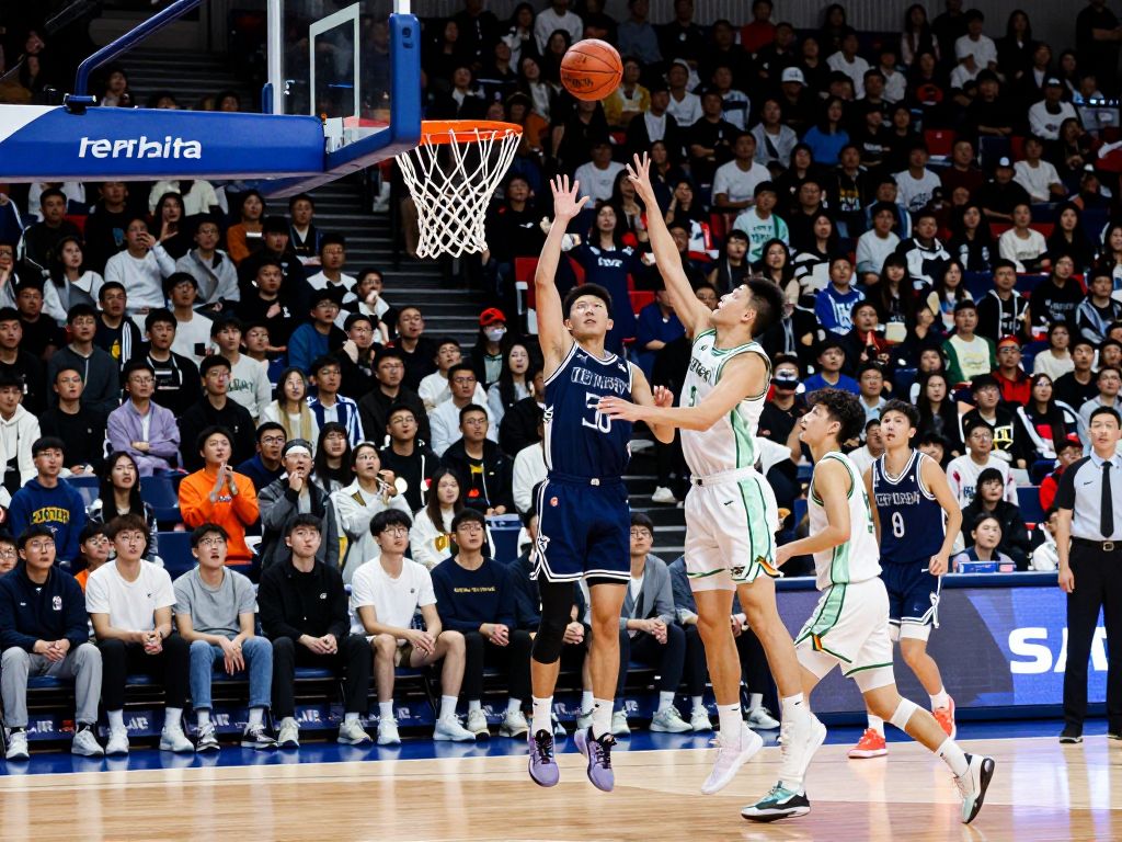Exciting basketball game at Fertitta Center during Education Day.