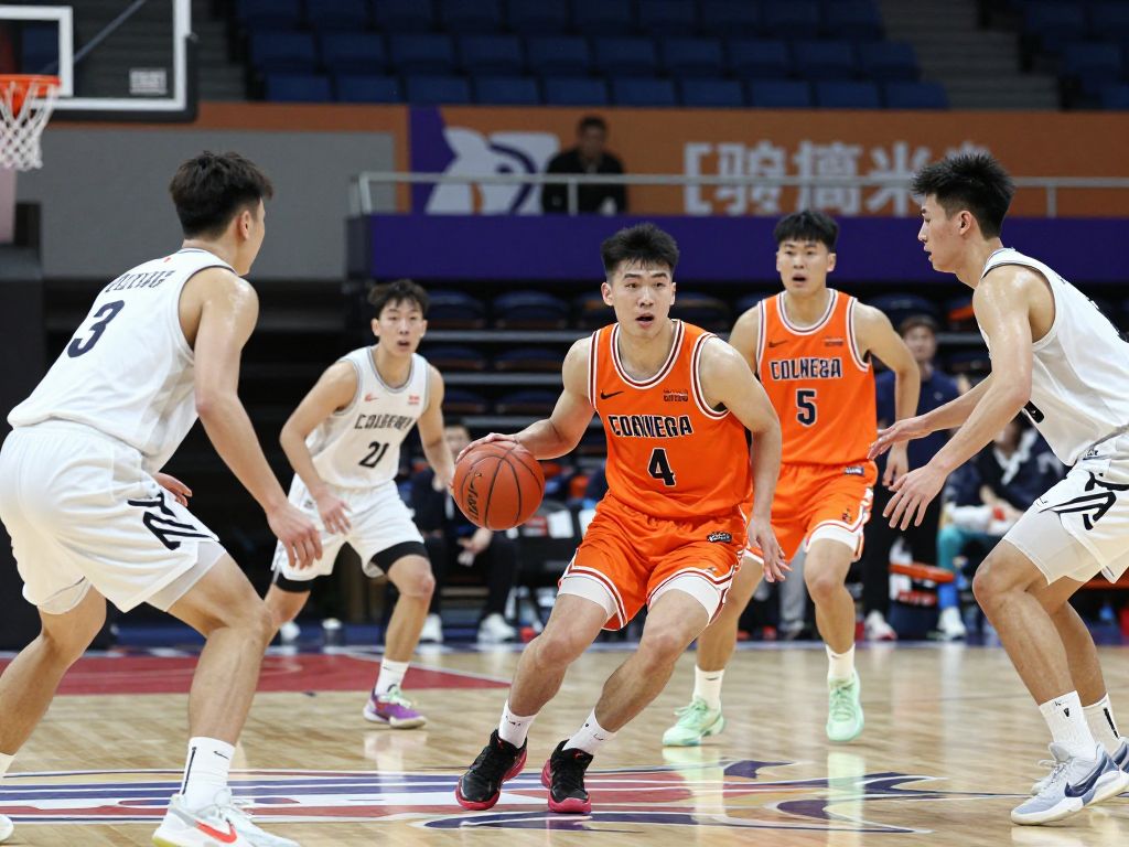 Houston Cougars basketball players competing during a game