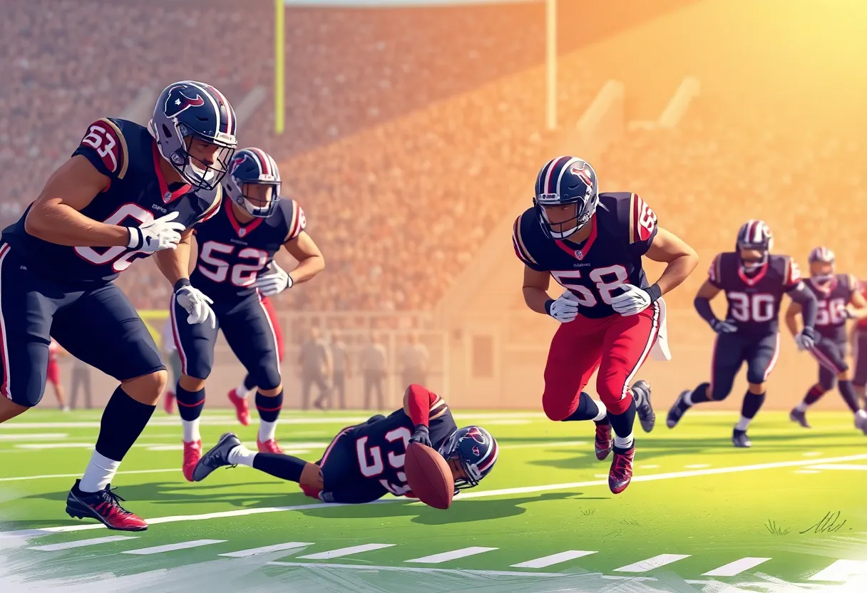 Houston Texans players on the field during a match