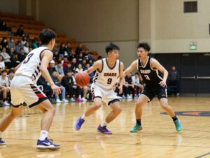 Houston Christian University Huskies playing against McNeese in basketball.