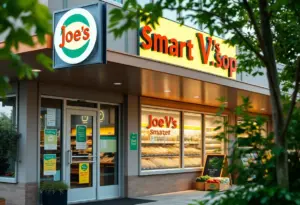 Exterior view of Joe V's Smart Shop under construction