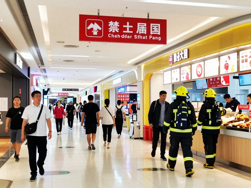 Evacuation scene at Katy Mills Mall during a fire incident