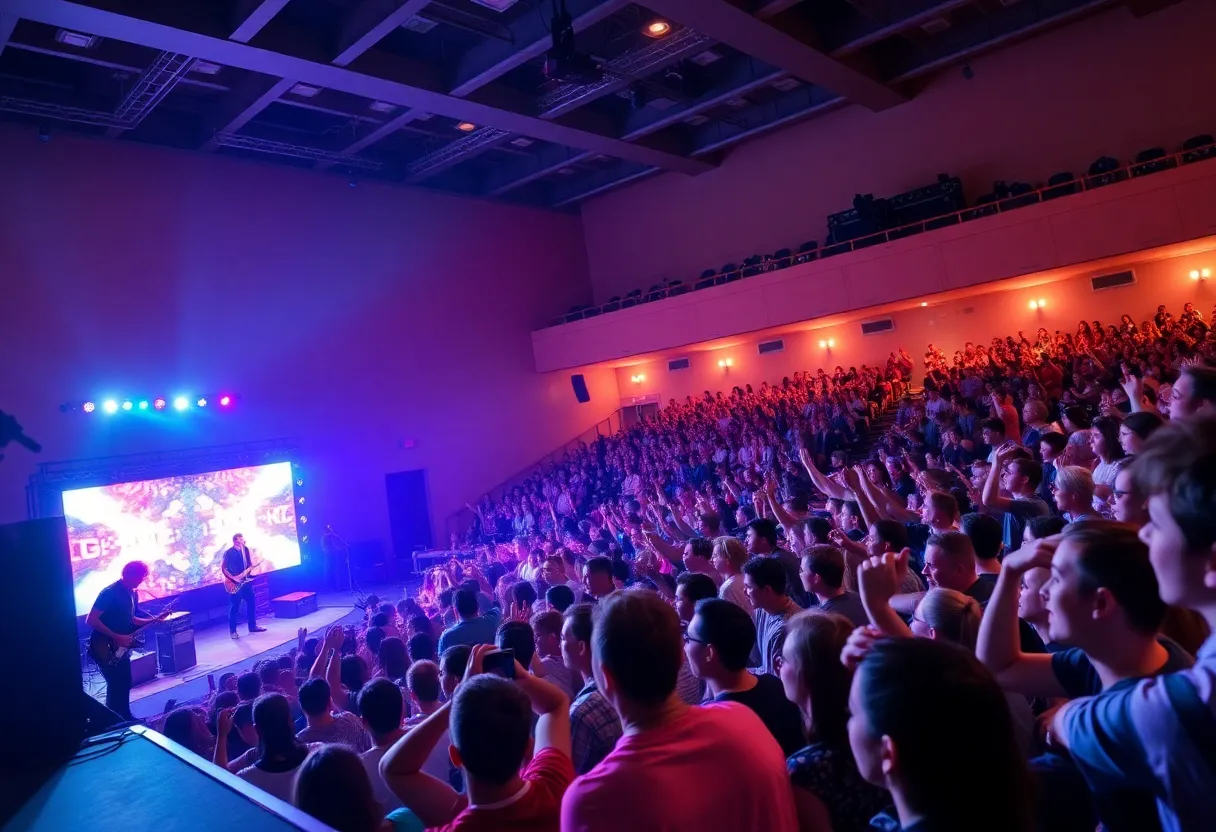 Audience enjoying The Killer Hearts concert at Reading Memorial High School
