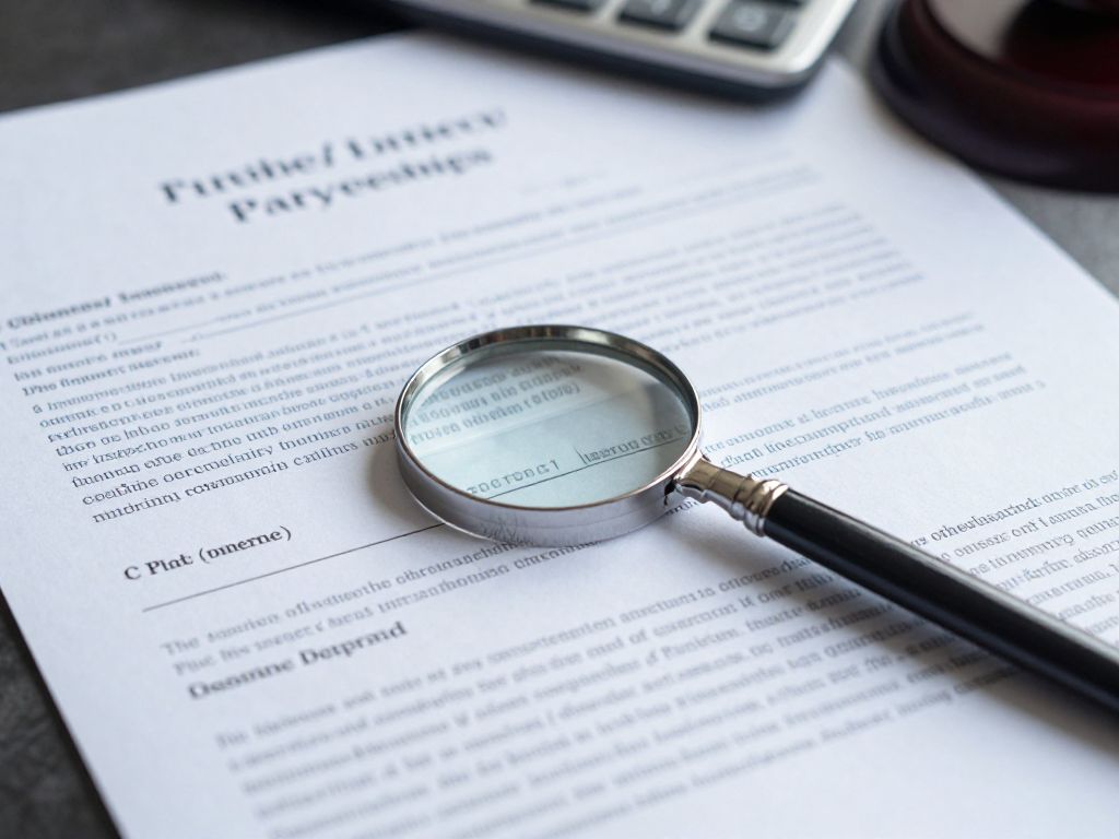 An abstract image illustrating legal documents and business ethics themes