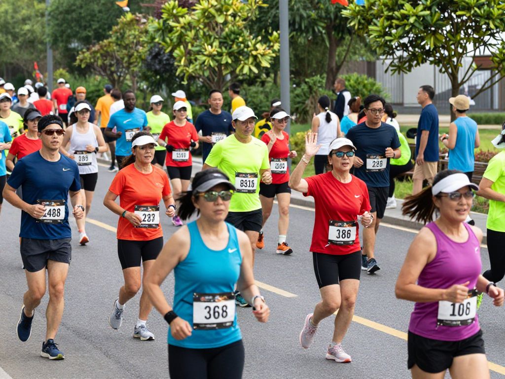 Participants running in the Lemonade Dash event in Houston