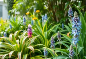 A thriving garden displaying humidity-resistant plants in Houston.
