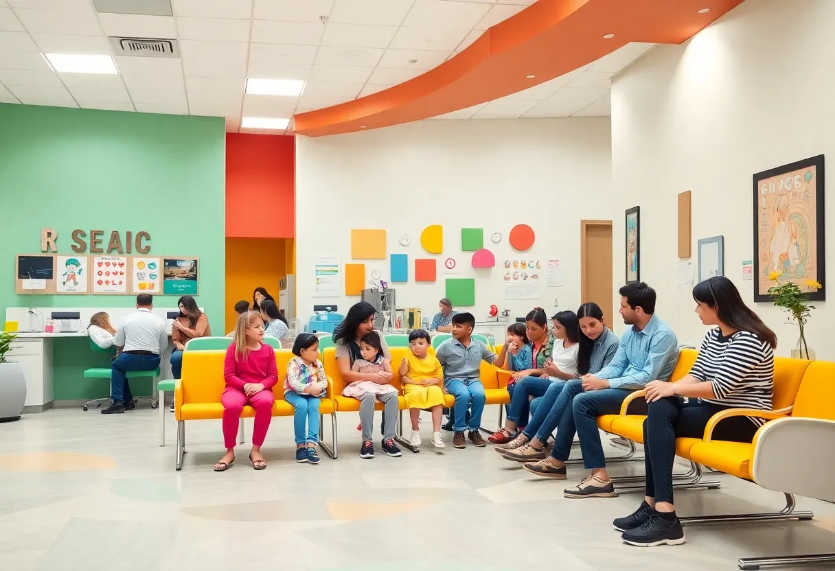 Waiting area of Maeville Pediatrics in Pearland