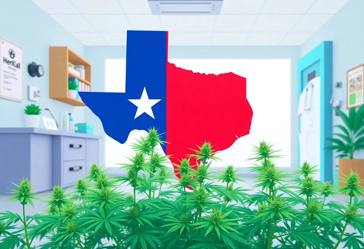 Illustration depicting the expansion of the medical cannabis program in Texas.