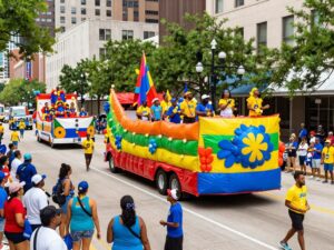 Participants celebrating at the MLK Unity Parade in Houston