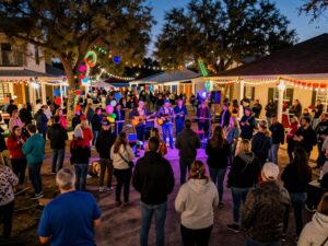 Crowd celebrating New Year's Eve in Conroe and Montgomery