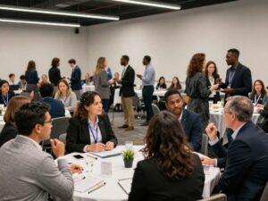 Professionals networking during Partnership Week in Houston
