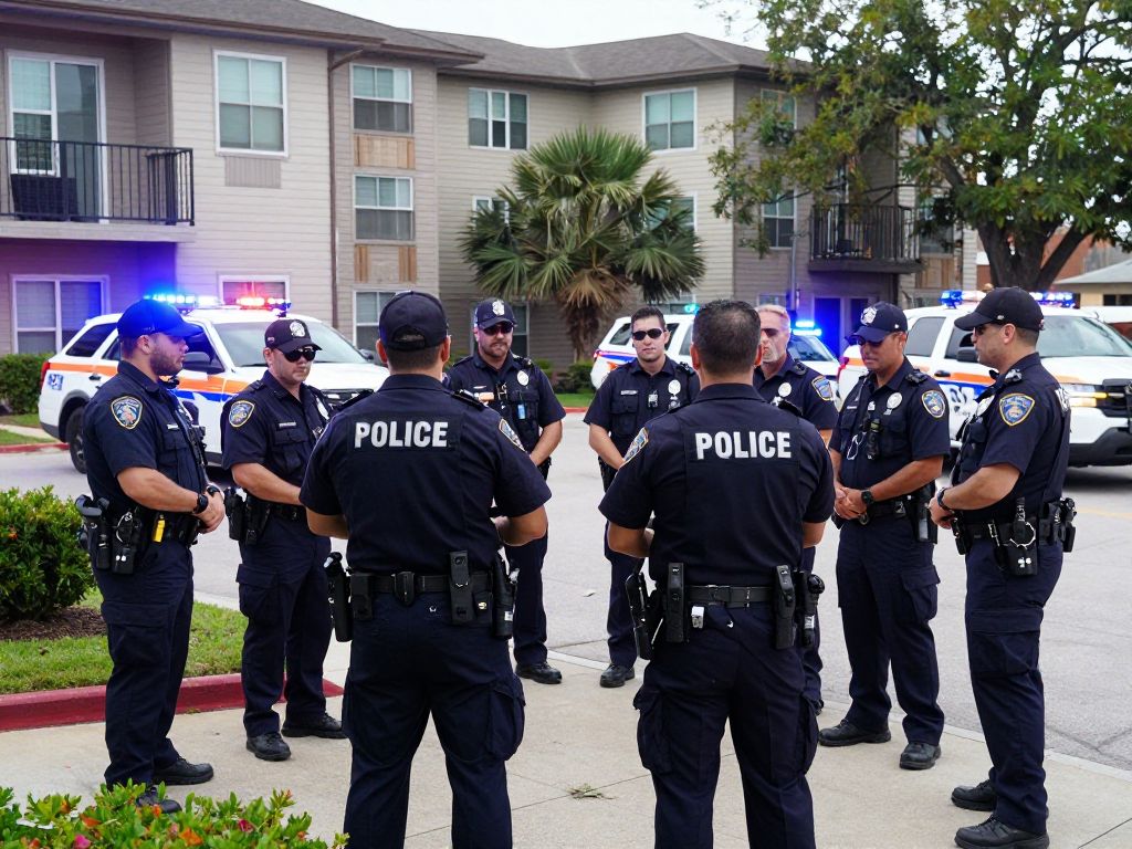 Scene of a police standoff at Redstone Apartments in north Houston