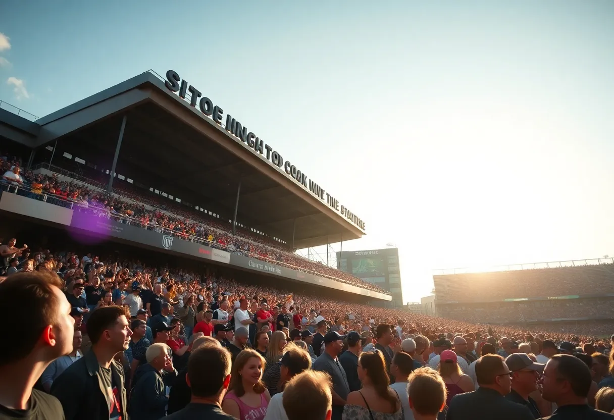 Crowd enjoying the Powell Brothers concert at AT&T Stadium