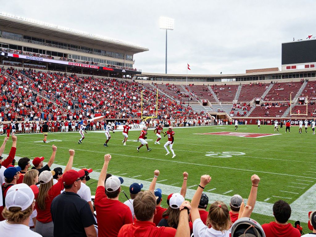 High school football players from Randle and South Oak Cliff competing during the championship game