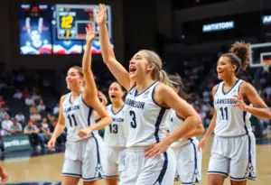 Rice Owls women's basketball team in action during game against UNLV