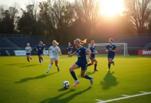 Rice University Women's Soccer players during a match