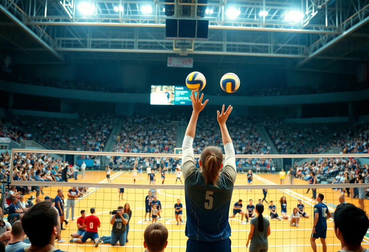 Rice University women's volleyball team playing against Florida.