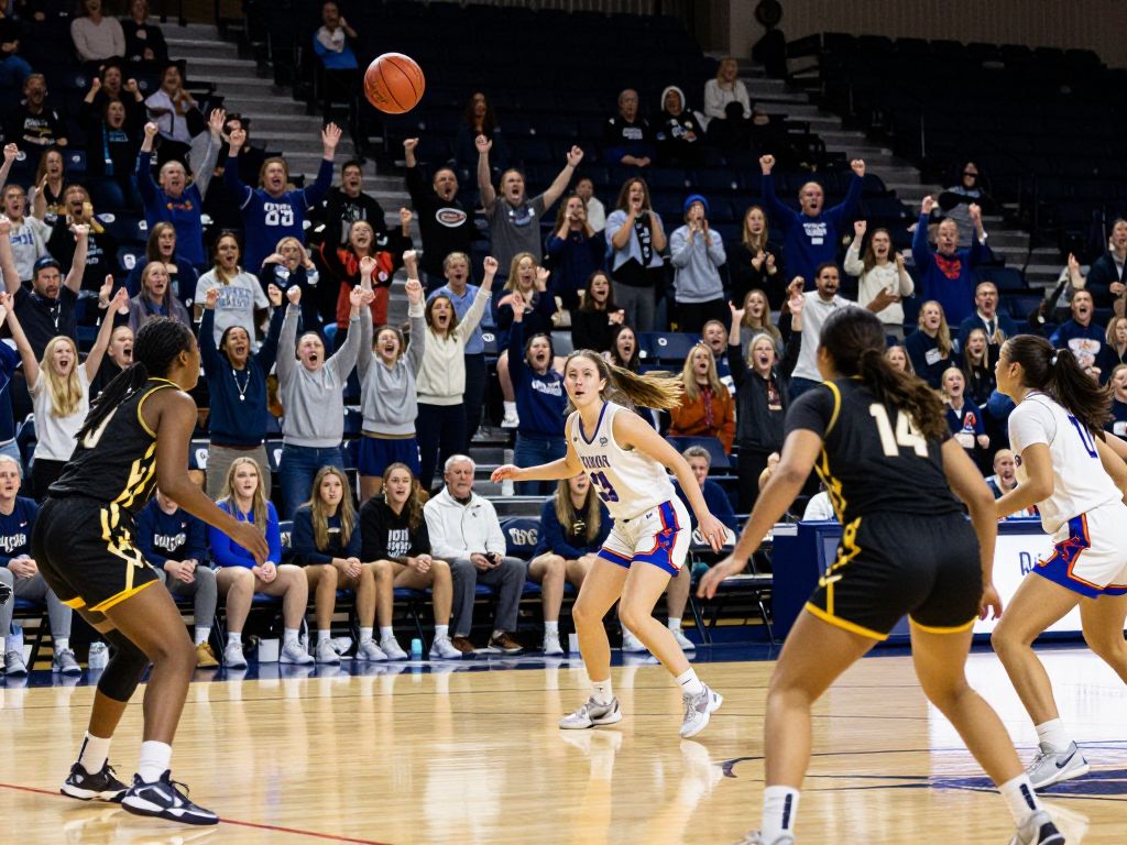 Intense action during the Sam Houston Bearkats vs SMU Mustangs women's basketball game at Johnson Coliseum.