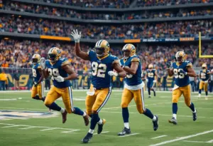 Santa Margarita Eagles football team celebrating their CIF championship win
