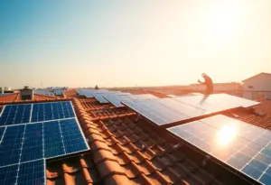 A rooftop with solar panels; symbolizing the new solar repair services.
