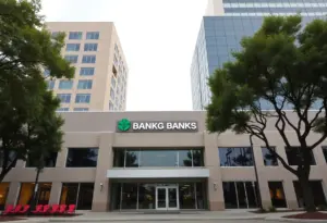 Rendering of a new banking building representing the South Plains Financial and BOH Holdings merger.