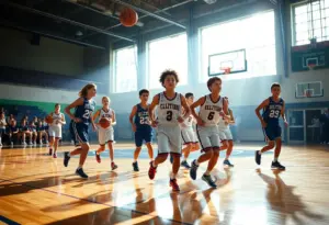 Summer Creek Bulldogs basketball team in action during a game