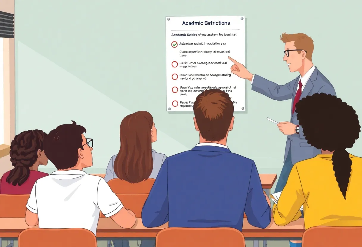 Classroom setting at Texas Tech University illustrating new guidelines