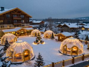 Winter lights display at the rooftop of the Marriott Marquis Houston
