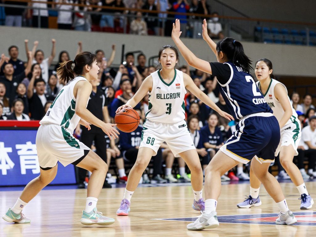 Action shot of a women's basketball game featuring the Texas Longhorns.