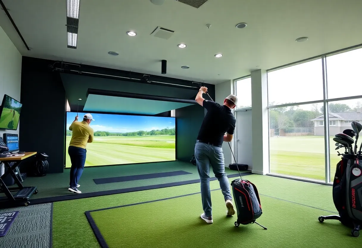 Interior view of the True Spec Golf fitting facility in Houston