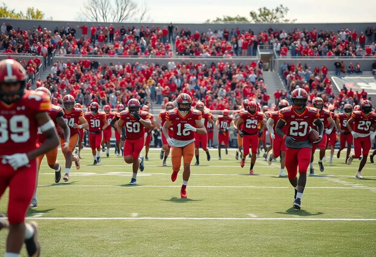 Houston Cougars football team practicing