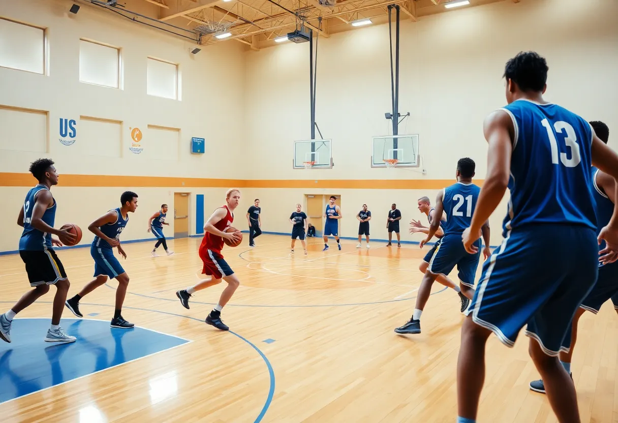 University of Houston Women's Basketball team competing during a game.