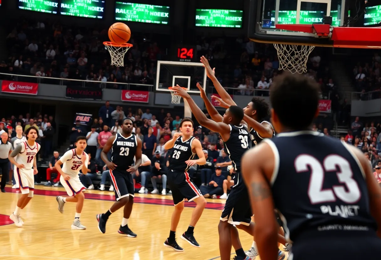 Action shot from the UNLV Lady Rebels basketball game