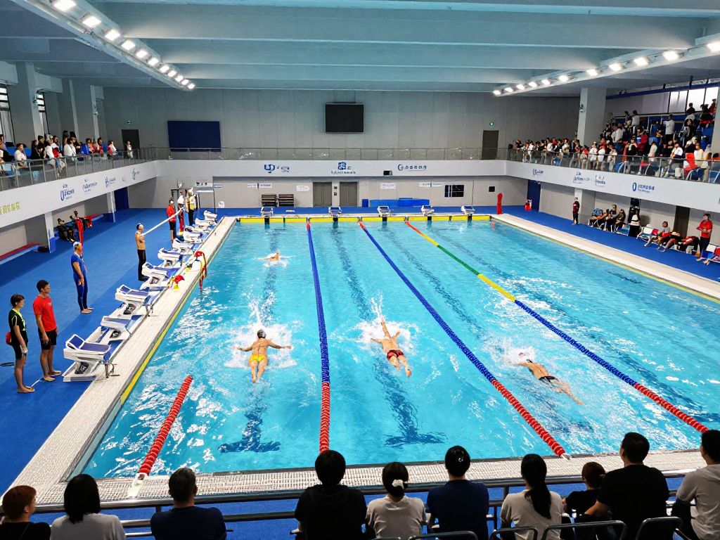 Swimmers competing at the USA Swimming Pro Series at Lee and Joe Jamail Texas Swimming Center.