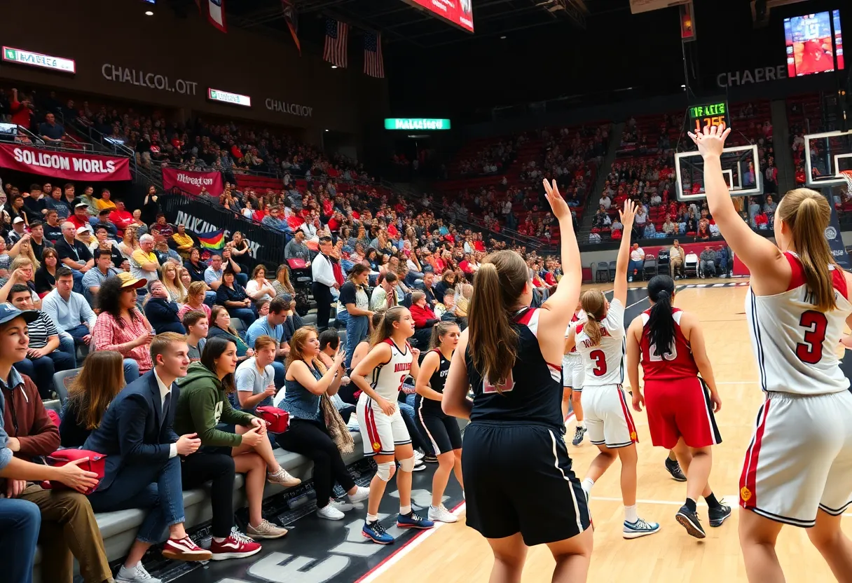 USF women's basketball team playing during Education Day game