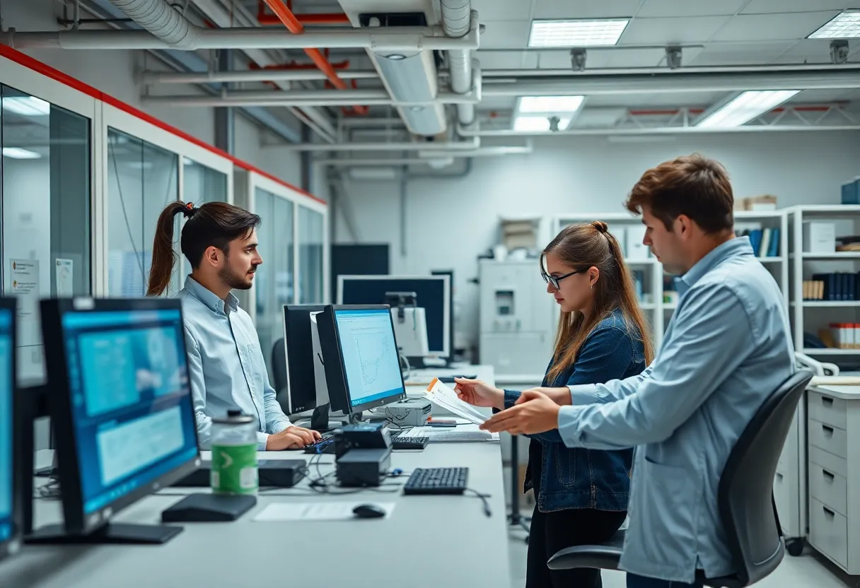 Students engaged in energy systems research at UT Austin